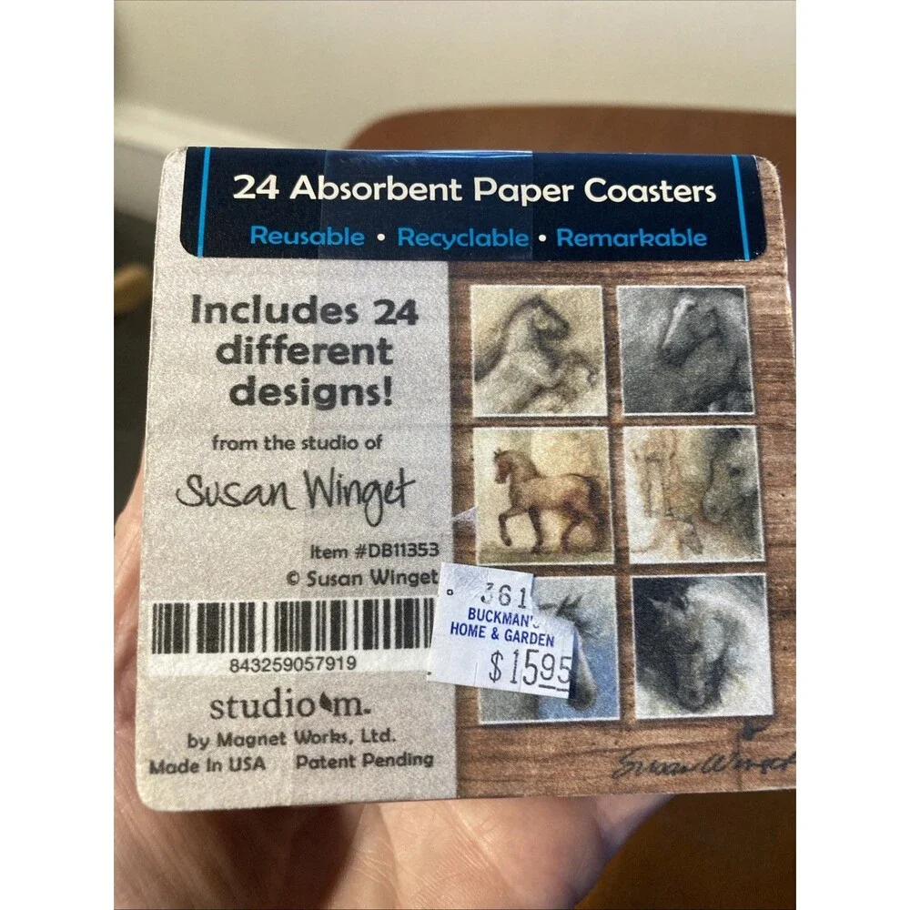 Drink Blots Coaster Art Paper Coasters NEW horses Horse DrinkBlots Susan Winget